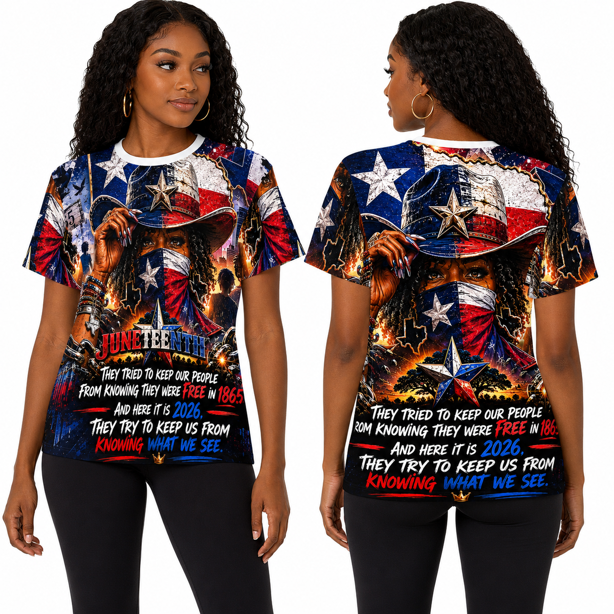 JUNETEENTH Cowgirl All Over Shirt
