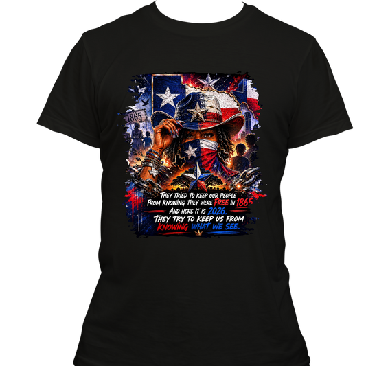 Juneteenth Cowgirl Tee-One Sided Print